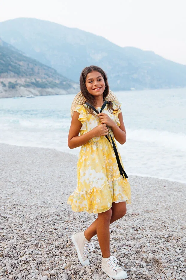 Детское платье для девочек хлопковое Sheshe, Yellow