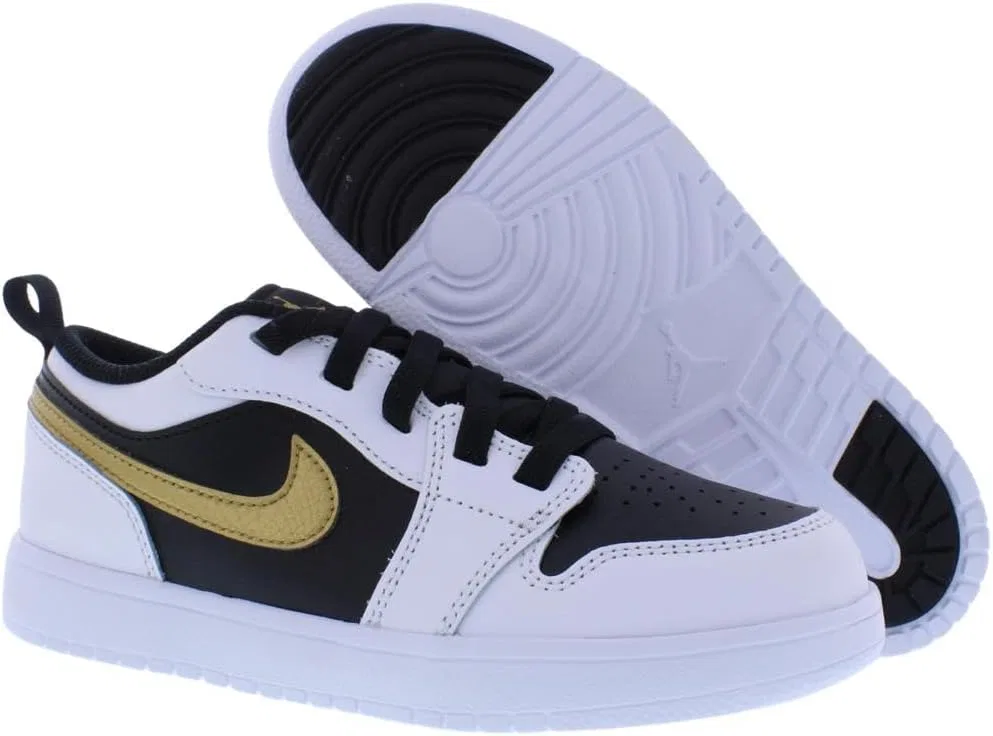 Детские кроссовки для мальчиков Air Jordan Low Alt Nike, White/Metallic Gold/Black-White — фото 4