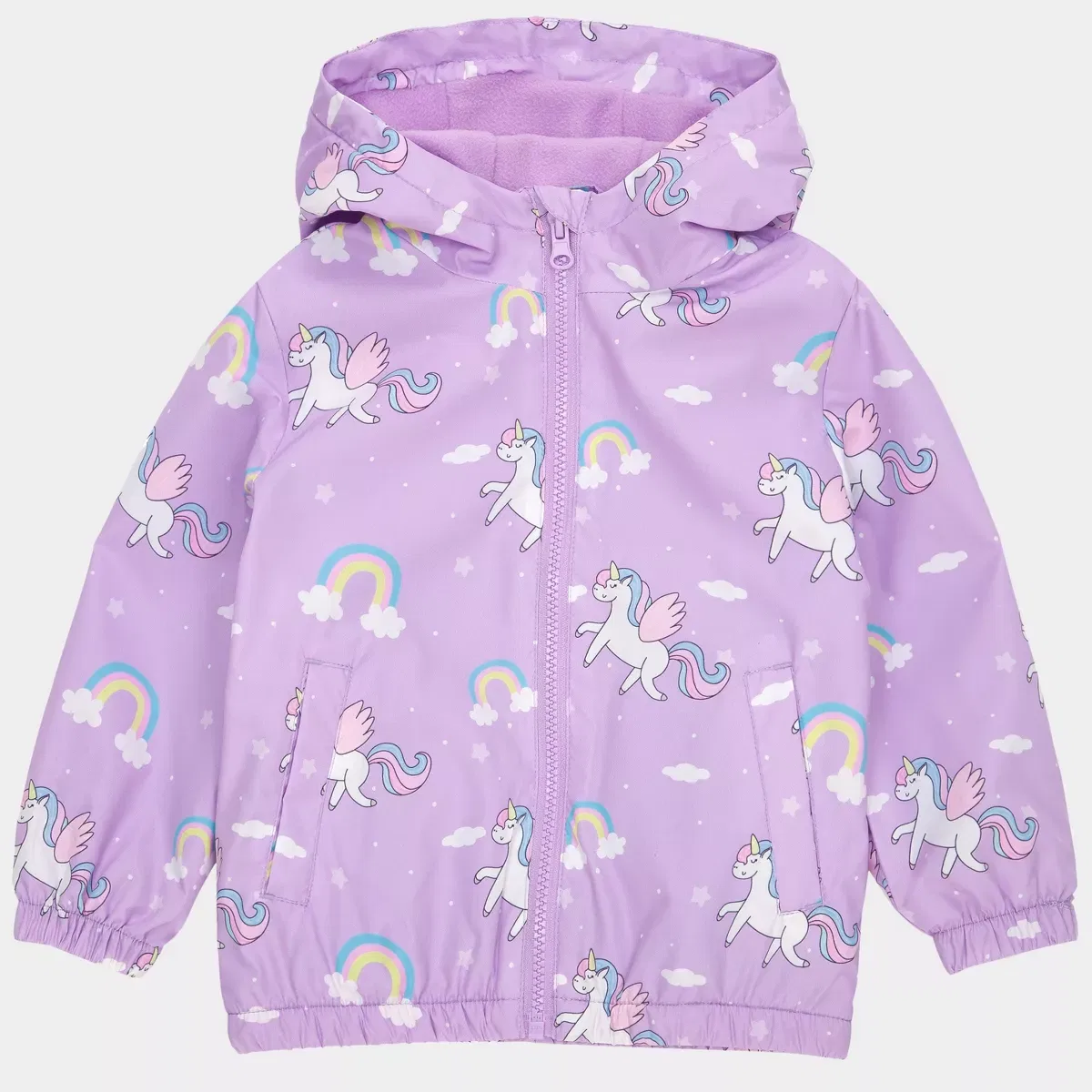 Детское пальто для девочек с флисовой подкладкой Rokka&Rolla, Purple Unicorn