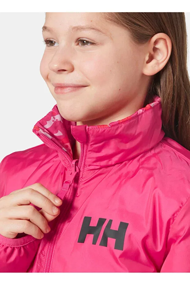 Детское пальто для девочек с камуфляжным принтом Helly Hansen, Dragon Fruit — фото 2