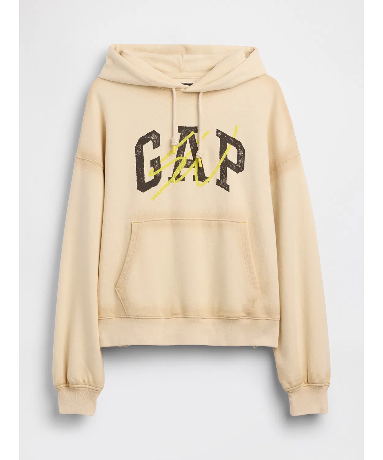 Мужское/Женское худи оверсайз с длинным рукавомGap × Sean Wotherspoon GAP, Ivory — фото 3