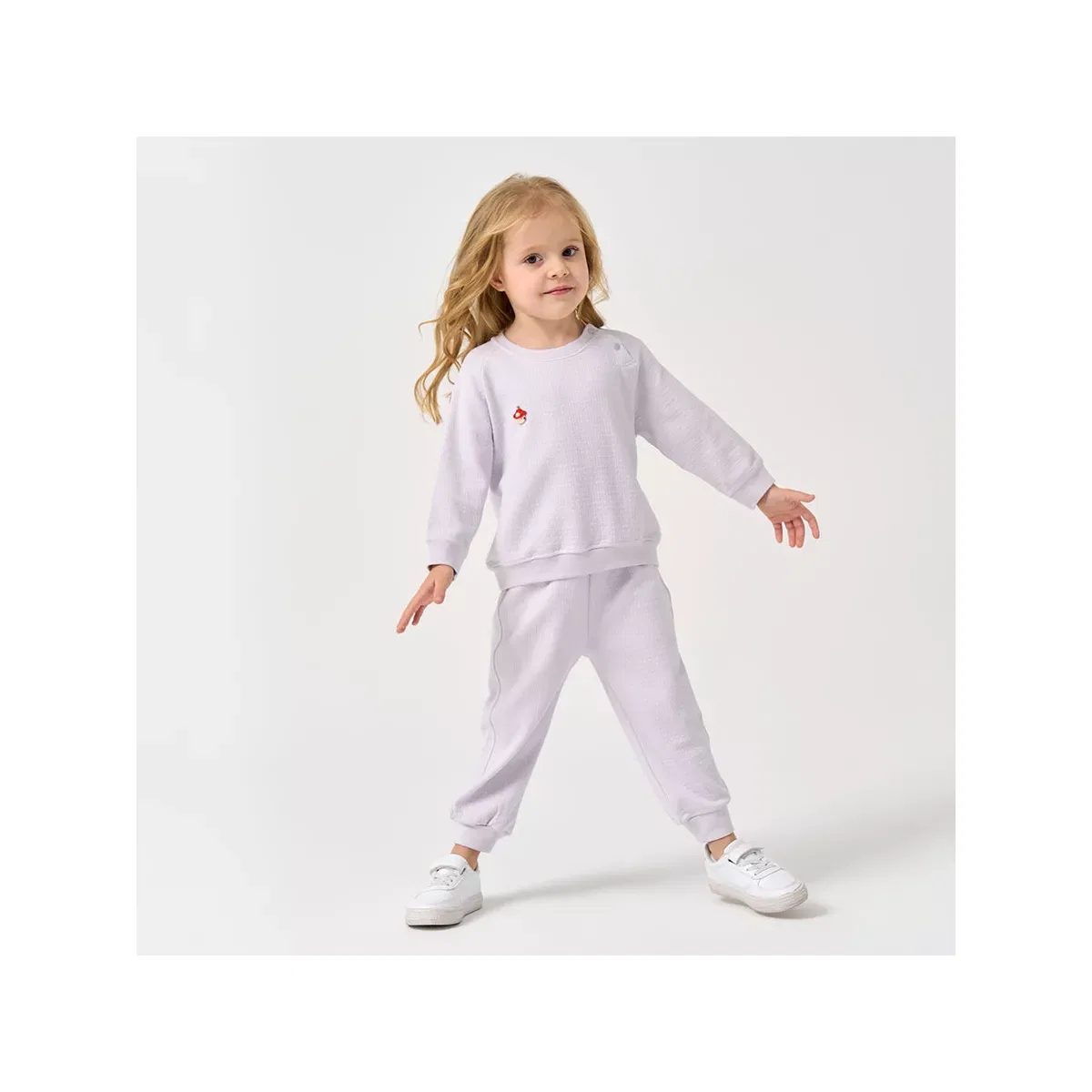 Детские джоггеры для девочек из модала Super Soft TENCEL Modal Laimi Bloom, Light Purple — фото 3
