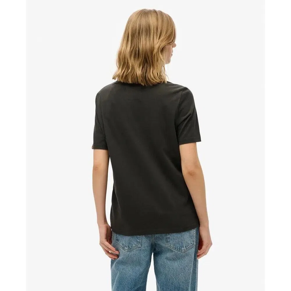 Женская футболка с принтом Faded Core Superdry, Schwarz — фото 4