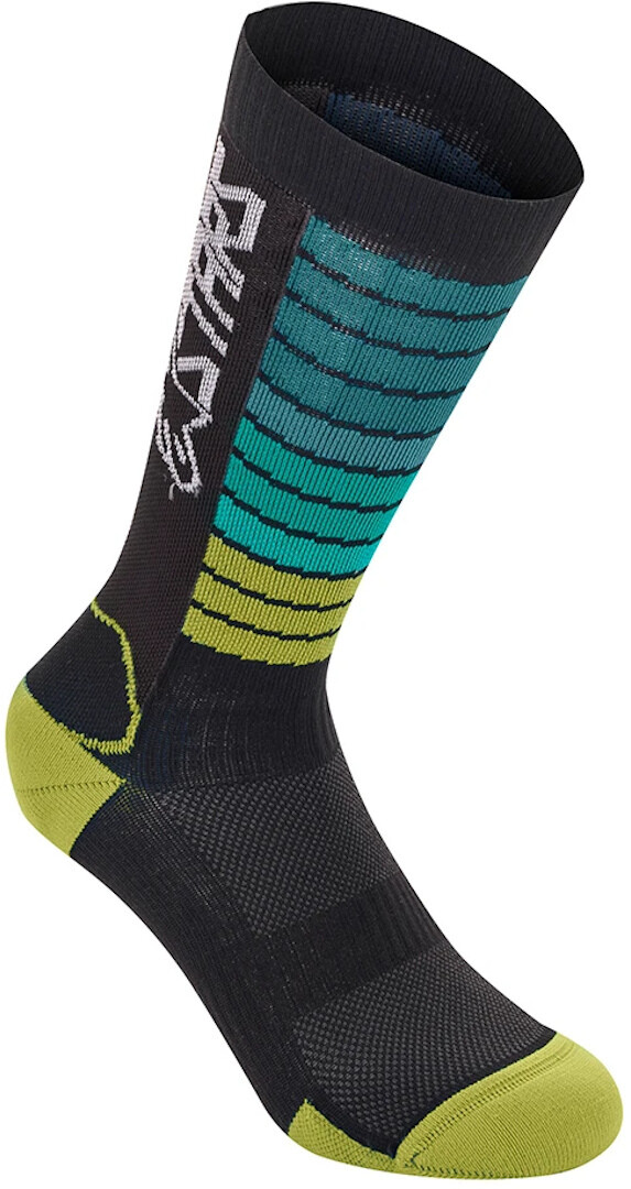 

Носки Alpinestars Drop 22, черно-сине-желтые