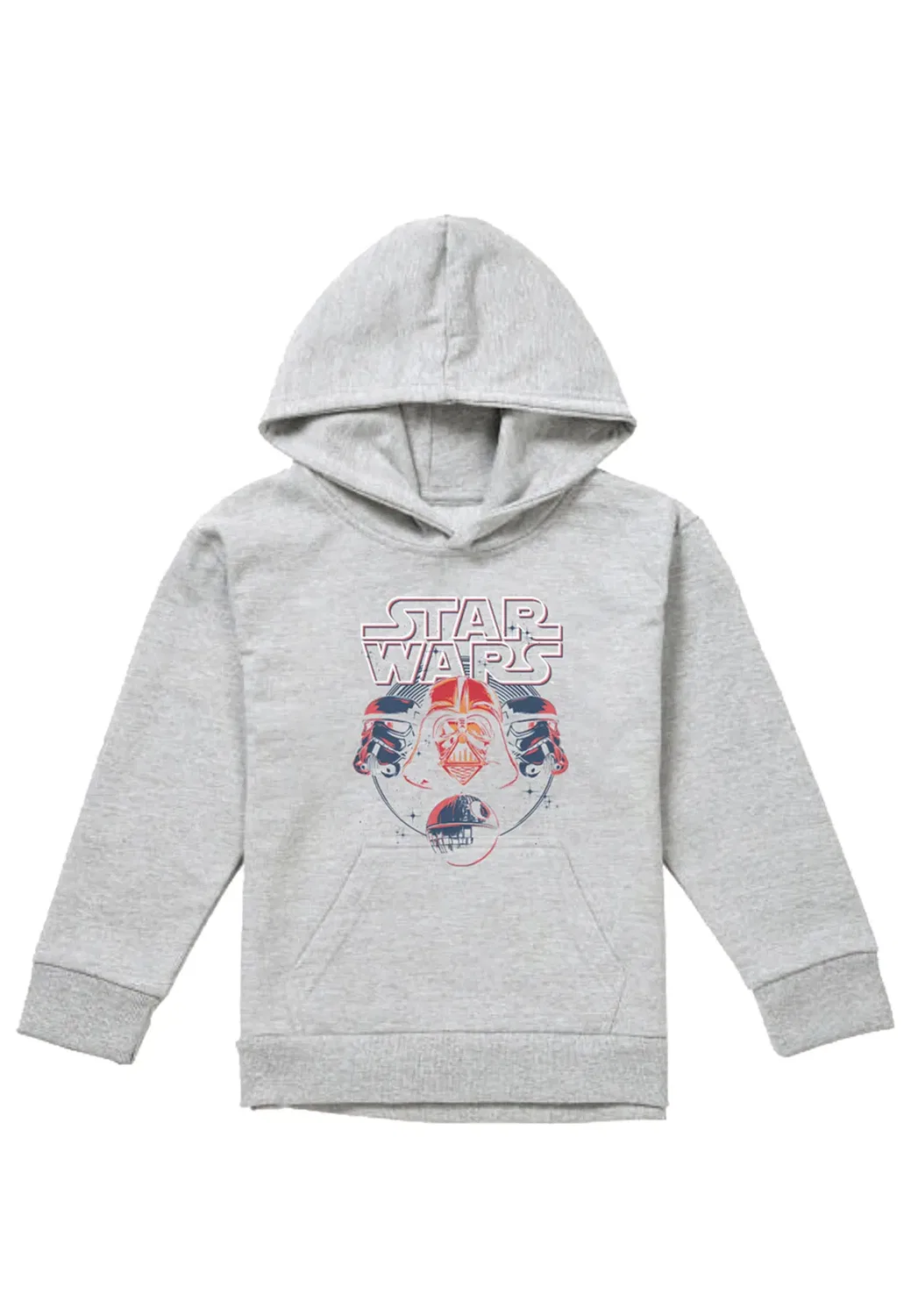 Детский худи с принтом Star Wars Death Star Trio Disney, Grey — фото 4