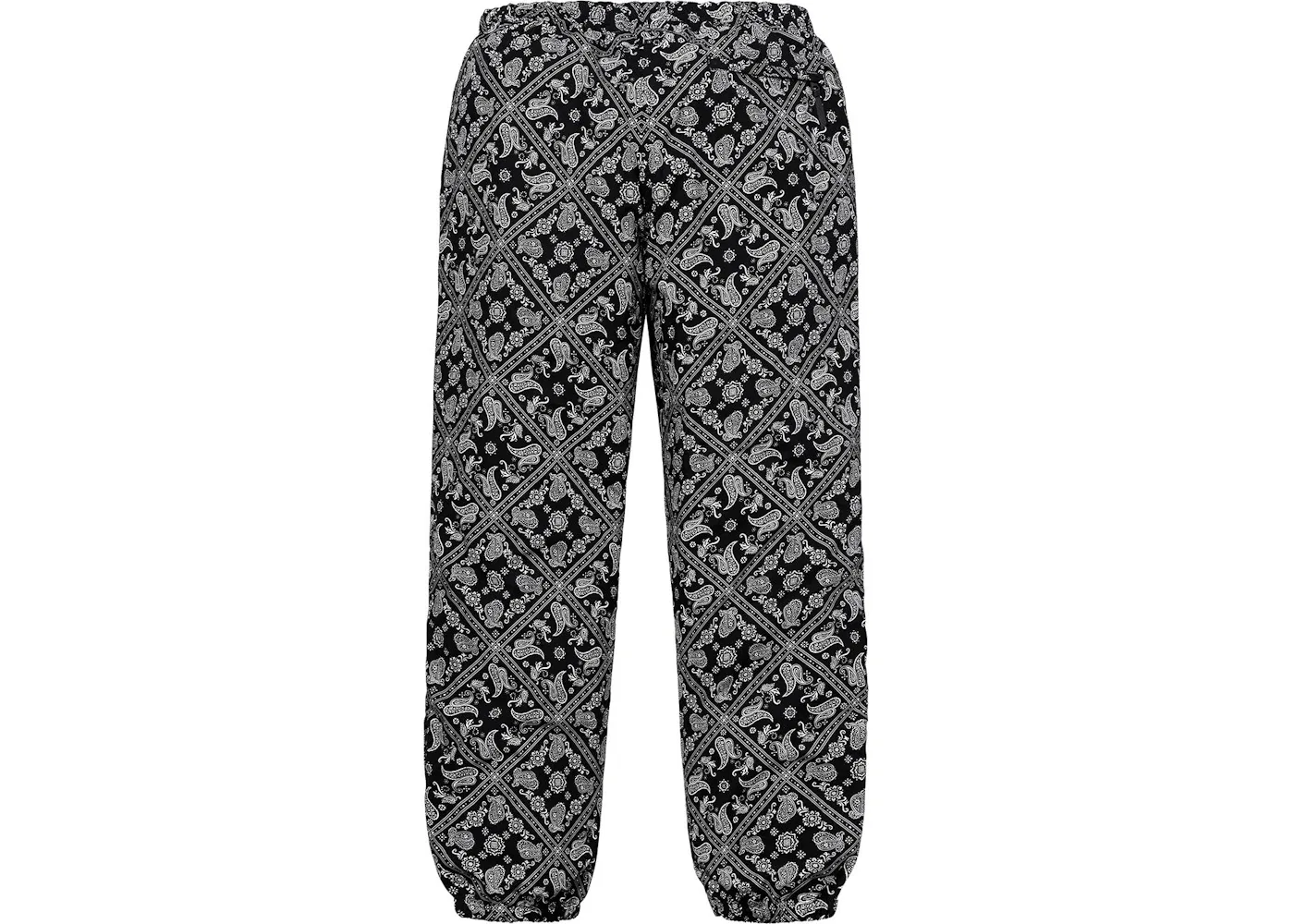 Мужские спортивные штаны с принтом Supreme Bandana Track Pant Black — фото 2