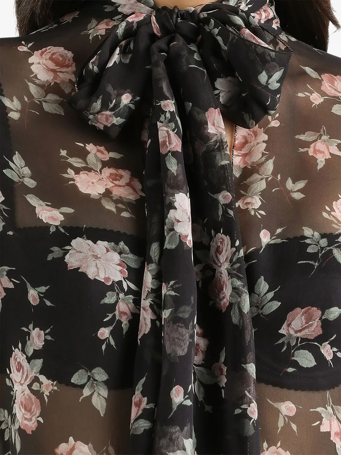 Блузка из шелка, черная Dolce & Gabbana, черный — фото 2