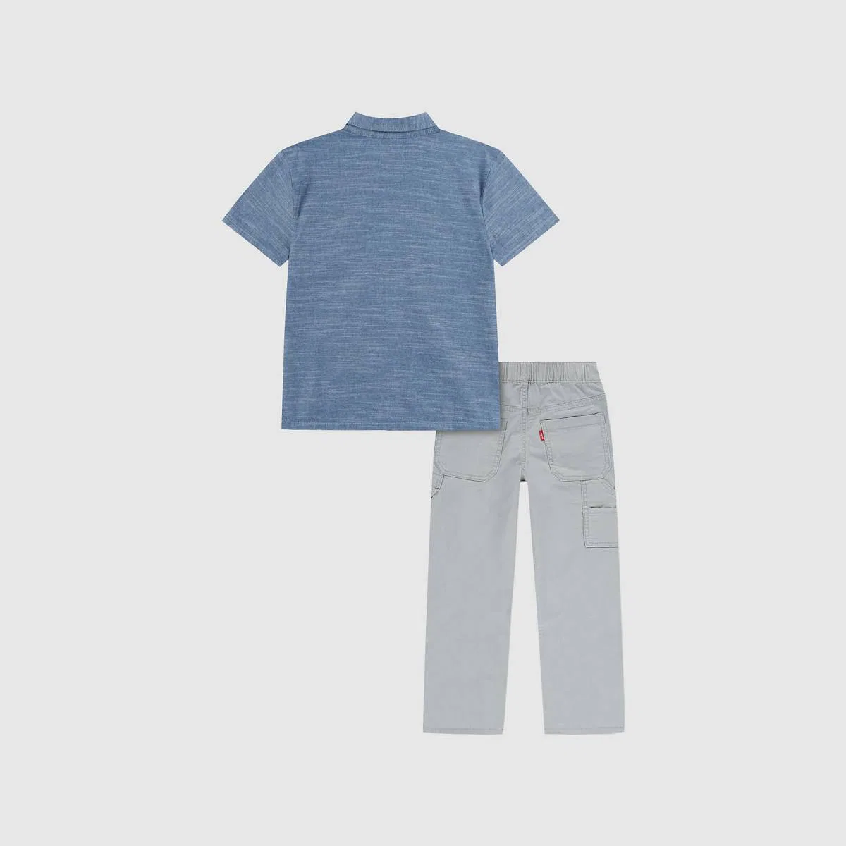 Комплект из рубашки и брюк из шамбре для мальчиков 4-7 лет Levi's, Blue Chambray - Blue — фото 4
