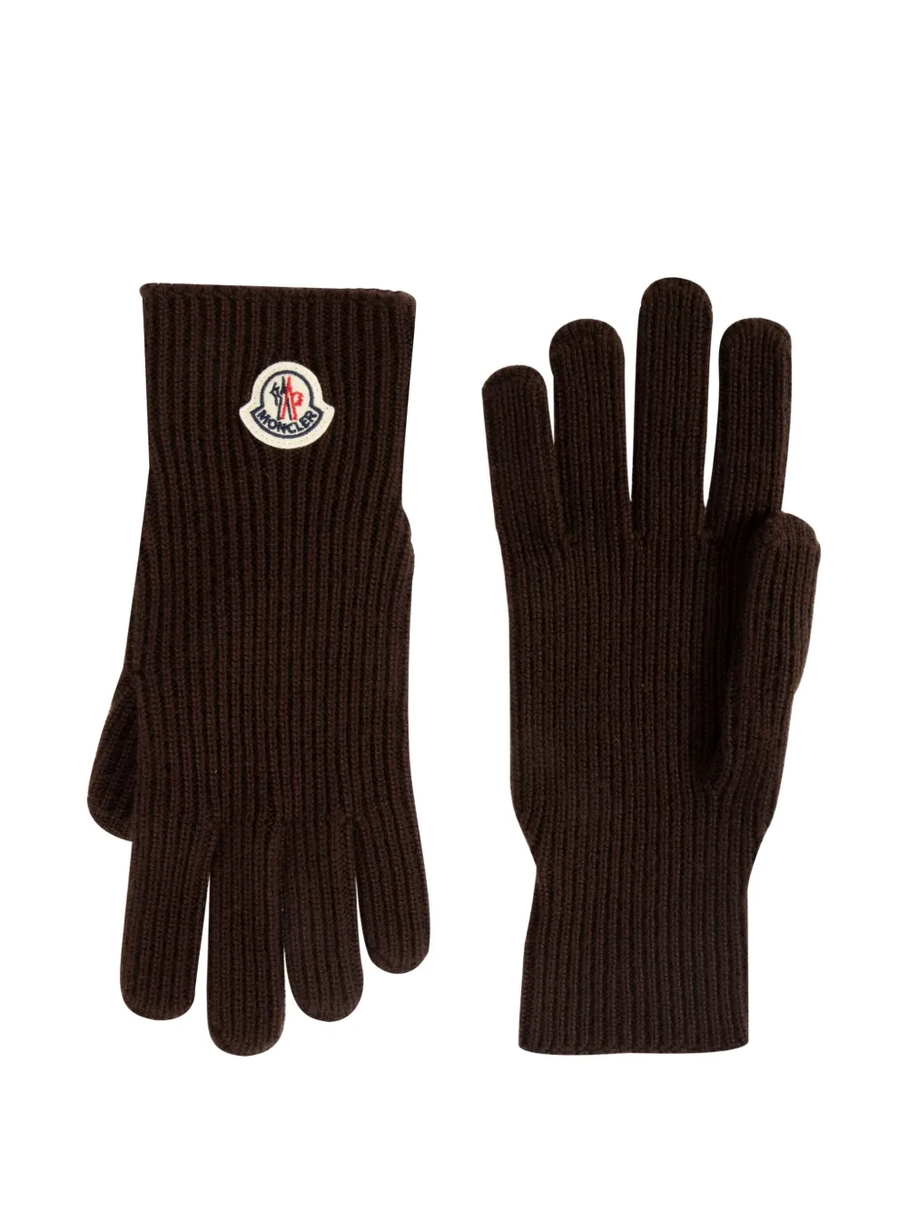 

Перчатки с нашивкой-логотипом MONCLER, коричневый