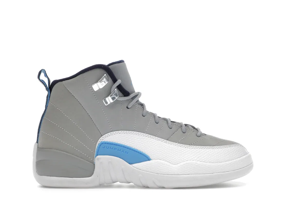Детские кроссовки Lifestyle с высоким верхом Jordan 12 Retro Jordan, Wolf Grey/University Blue-White