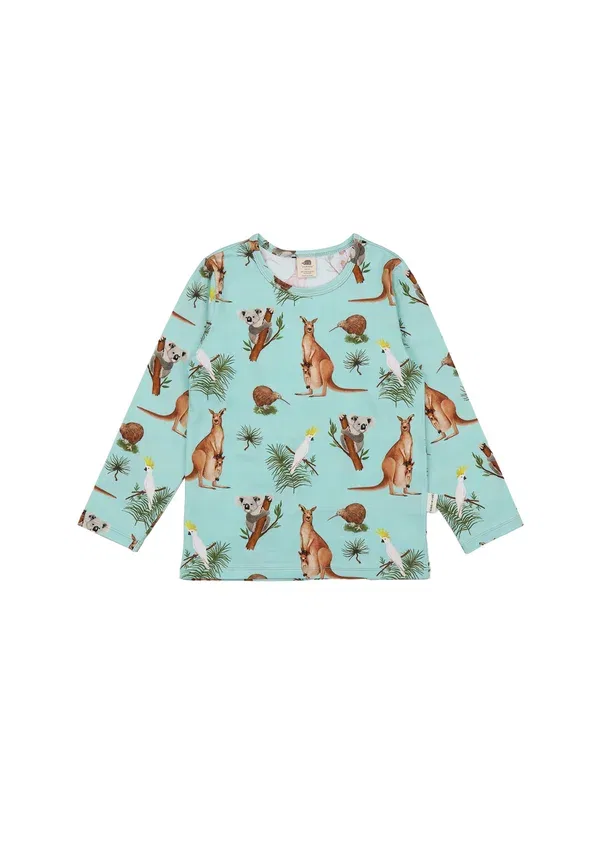 Футболка с принтом Australian animals-shirt unisex, Walkiddy, зеленый