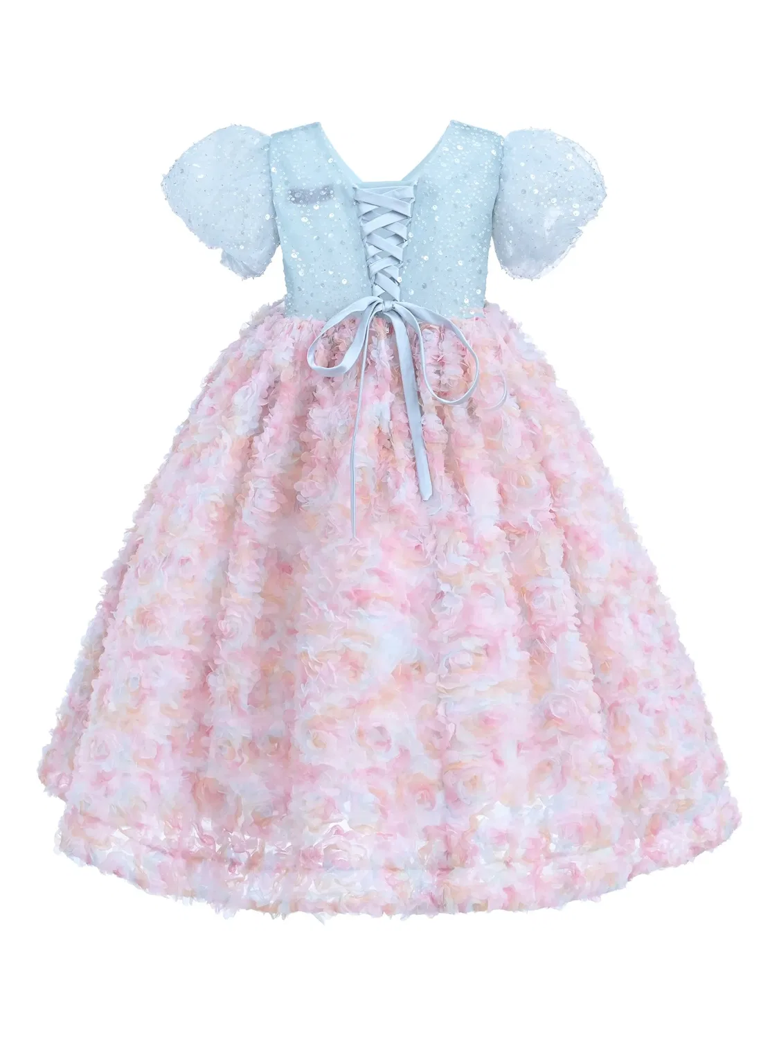Баллонное платье Latona с floral-украшениями Mimi Tutu, синий — фото 2