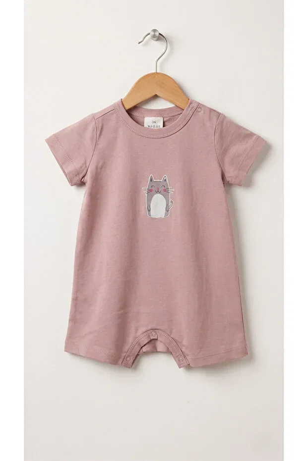 Детский комбинезон с коротким рукавом хлопковый Fuar Baby, Cat Patterned