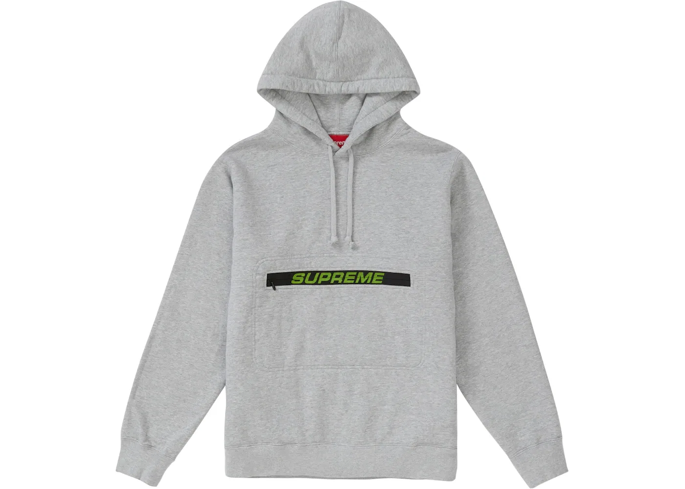 Мужской худи Supreme Zip Pouch Hooded Sweatshirt, Heather Grey