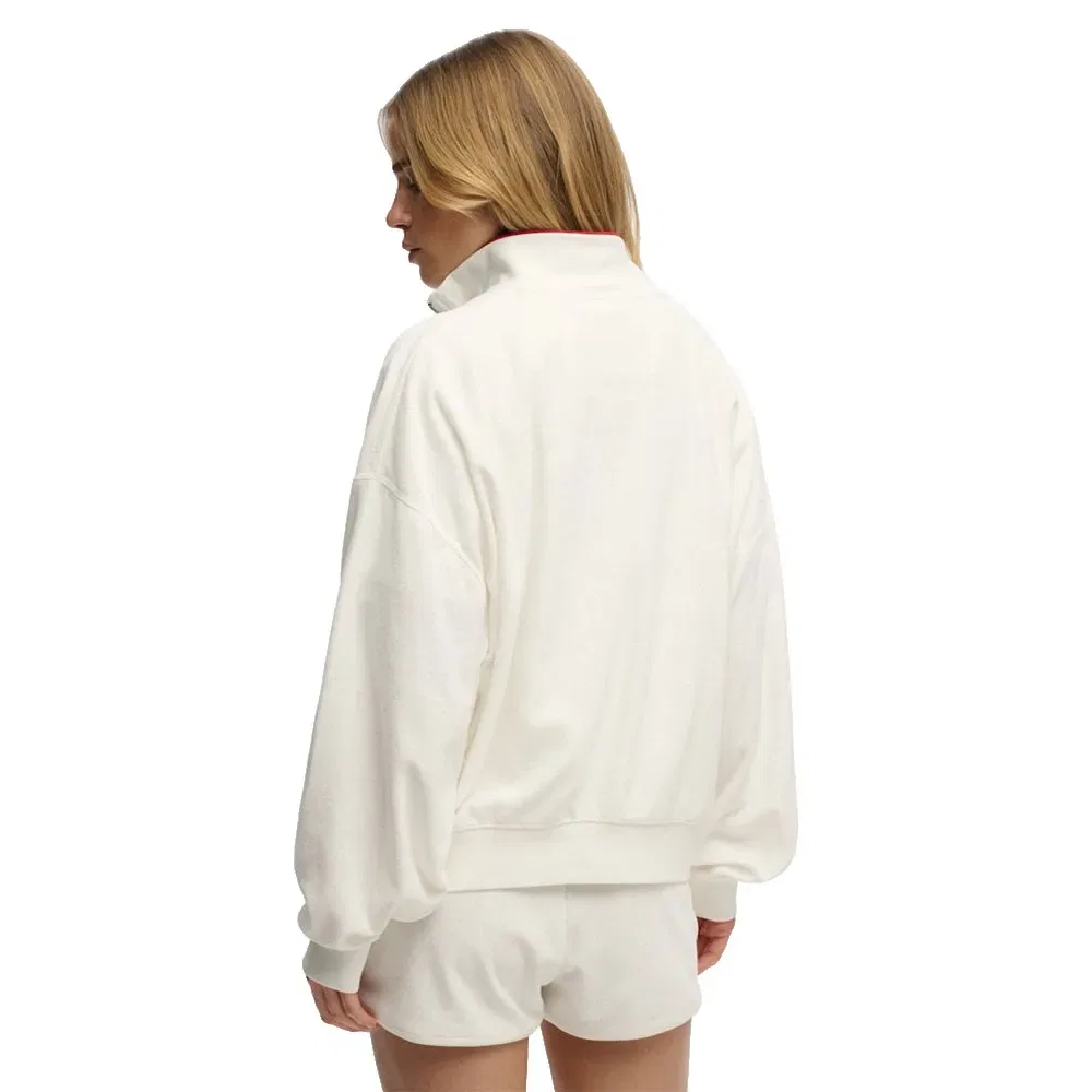 Худи на молнии Superdry Heritage Terry half zip, бежевый — фото 2