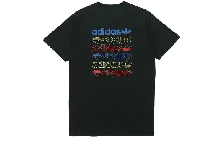 Футболка с принтом Trefoil Adidas, черный