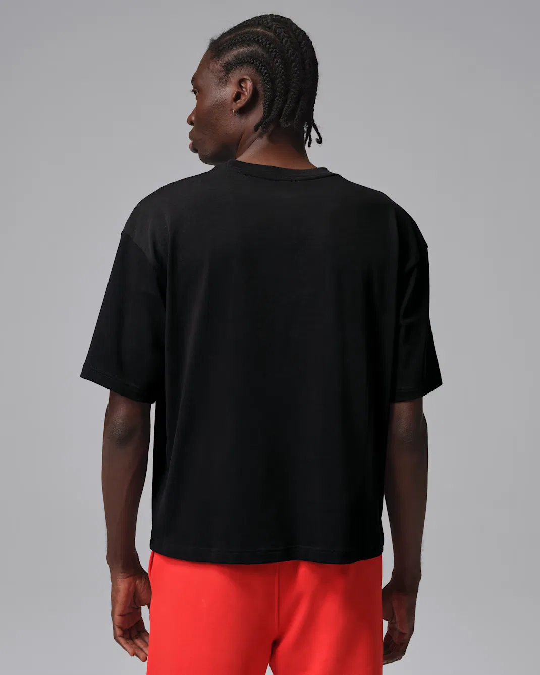 Мужская свободная футболка с графическим принтом Jordan Flight Essentials, Black/University Red — фото 2