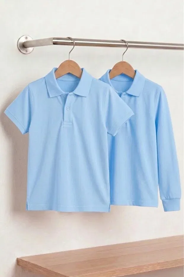 Детский комплект футболок с коротким рукавом поло Unisex Nacar Store, Baby Blue — фото 3