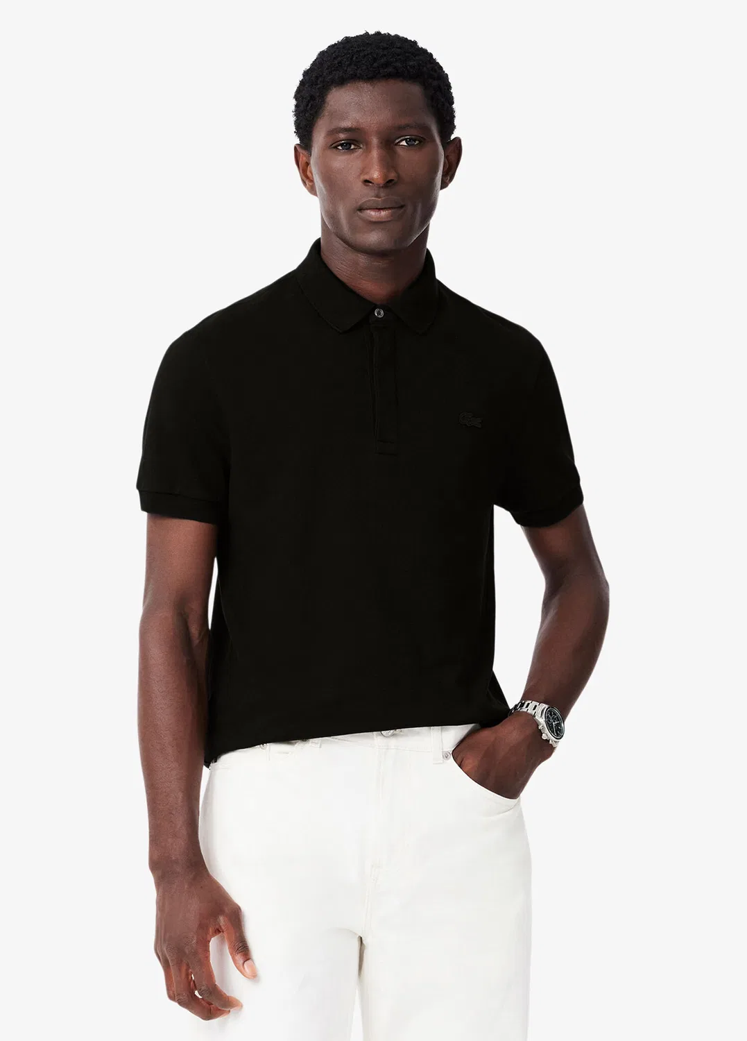 Поло Lacoste Paris, черный