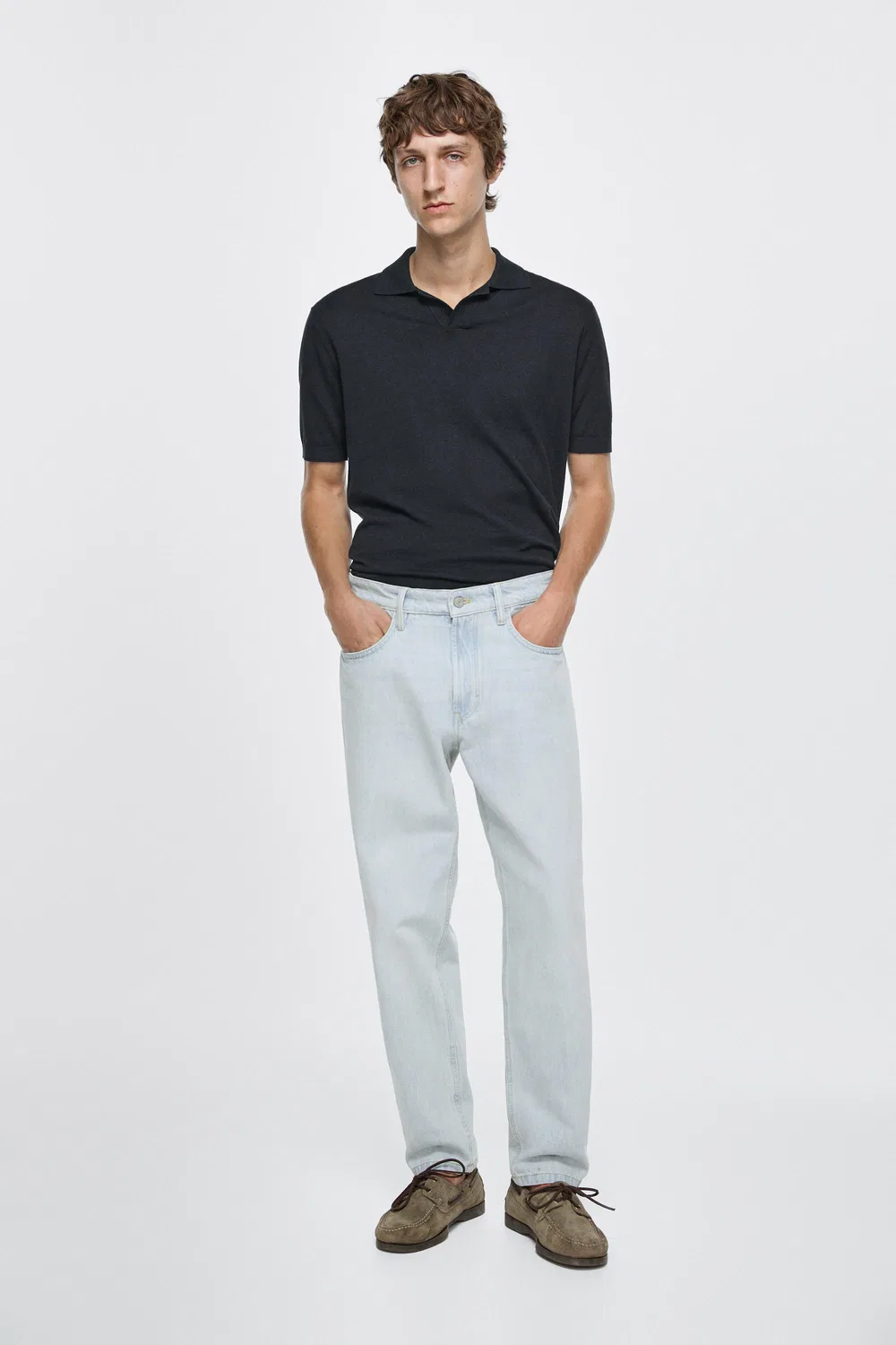 Узкие укороченные джинсы Massimo Dutti, темно-синий