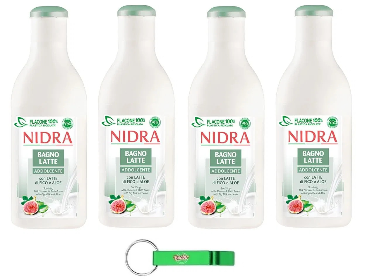 Гель для душа Nidra Bagnolatte Addolcente с молоком инжира и алоэ, 4 x 750 мл, Beni Culinari