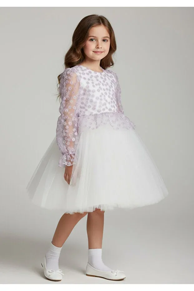 Детское платье для девочек кружевное Princess tulle children's dress 08644 By Piera, Lilac Color