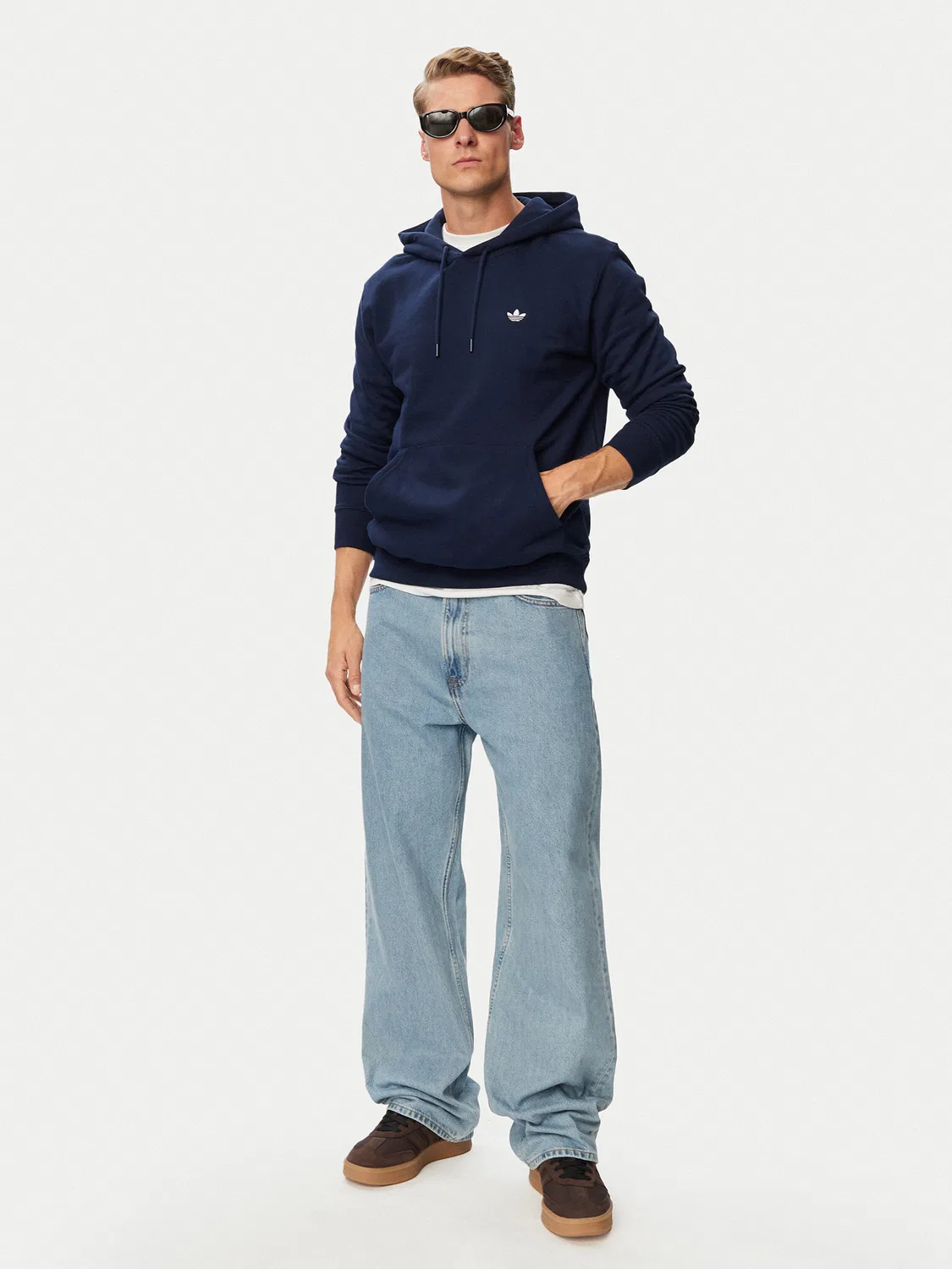 Мужская толстовка стандартного кроя Trefoil Essentials Adidas, синий — фото 2