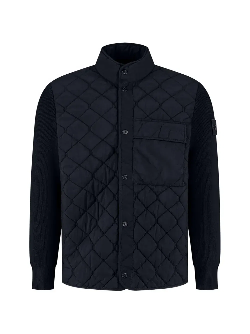 Куртка с стегаными вставками Stone Island, черный