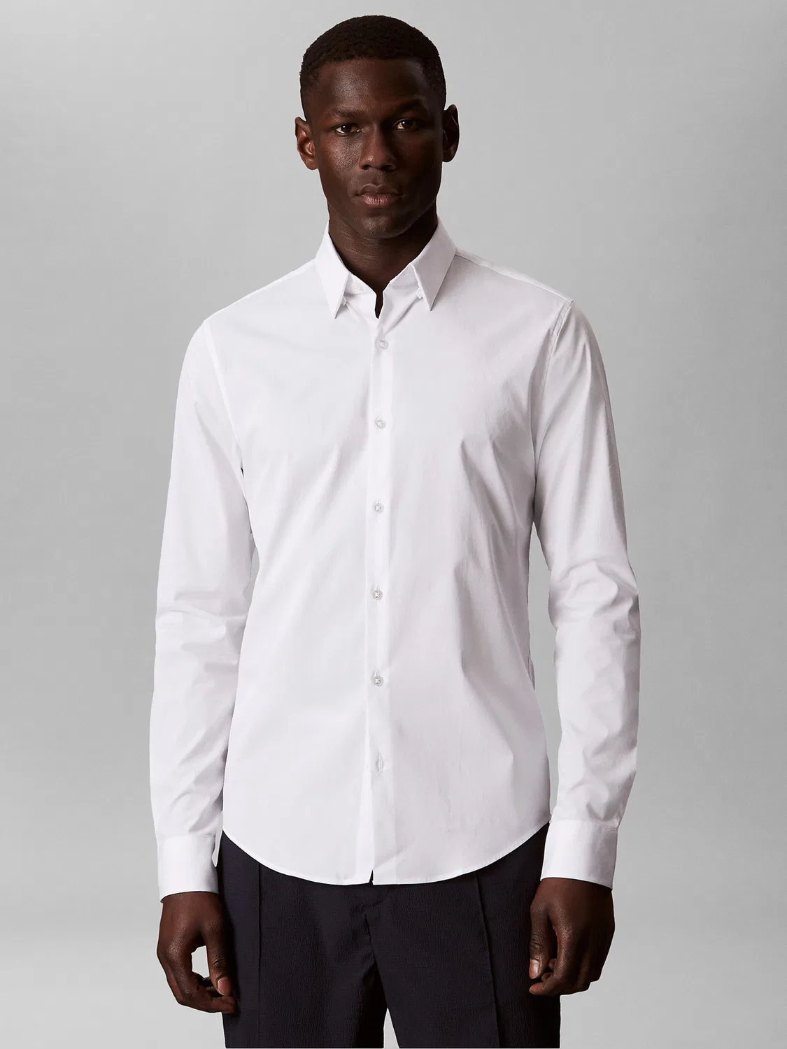 Рубашка Calvin Klein Super Slim Fit на пуговицах цвет Extra Slim Fit Stretch, белая — фото 2