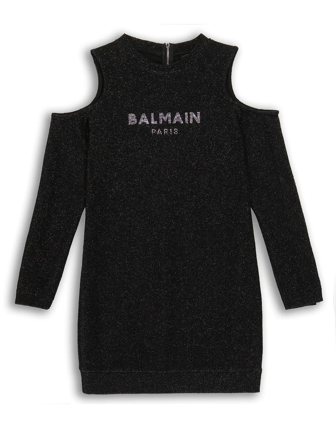 Детское платье для девочек с блестками Balmain, черный