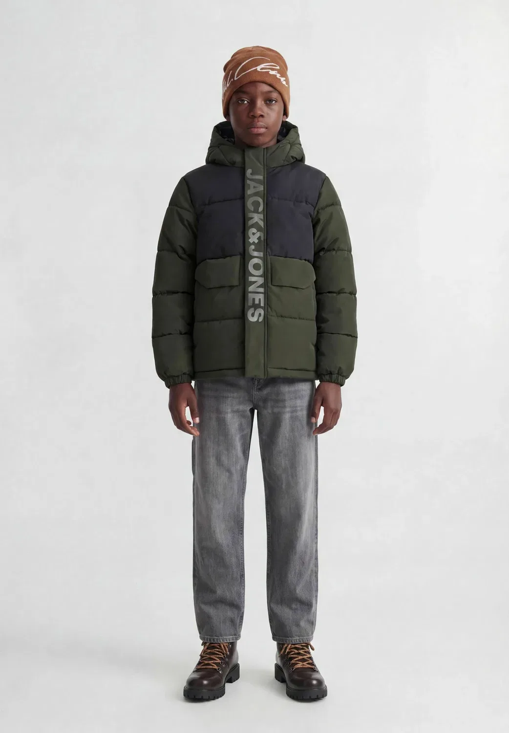Пуховая куртка Jcospeed SN JNR - зимняя куртка Jack & Jones Junior, Rosin