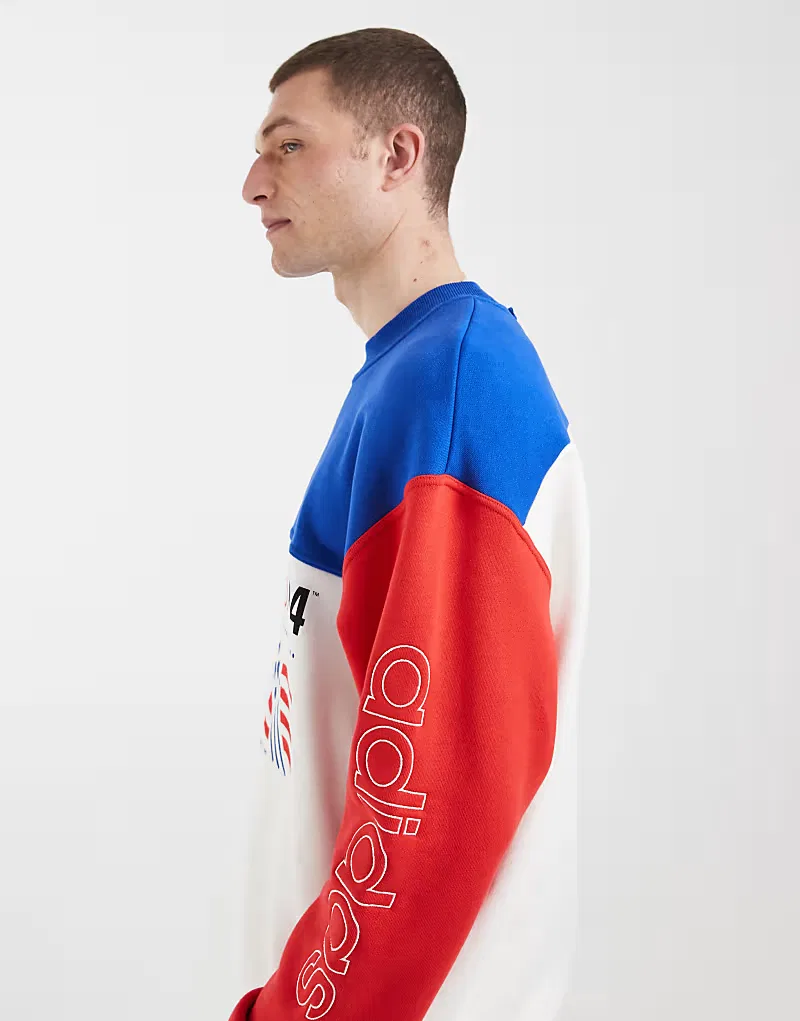 Толстовка Adidas Originals US 94 белого, красный и синего цветов — фото 4