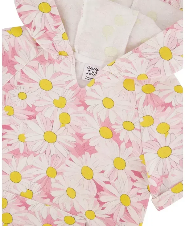 Детское платье для девочек с коротким рукавом Daisies Deux Par Deux, Pink Printed Daisies — фото 3