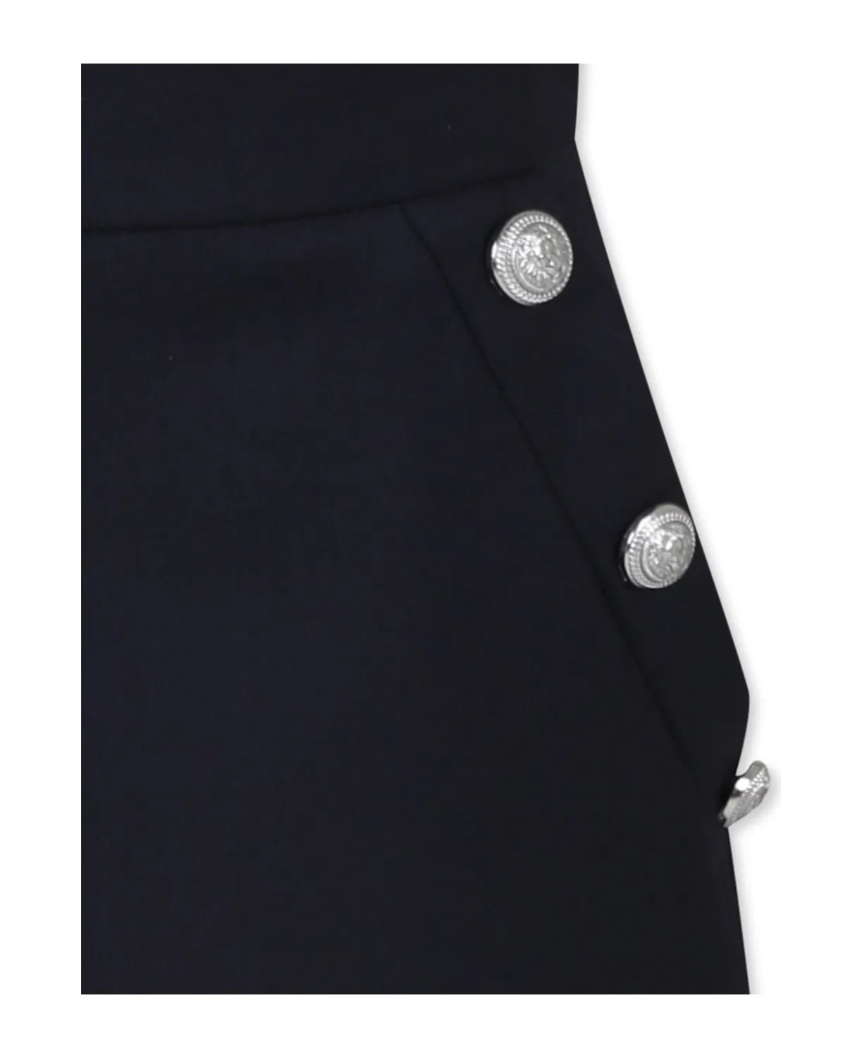 Юбка из шерстяной смесовой ткани с тиснеными пуговицами Kids Embossed Buttons Wool-Blend Skirt Balmain, Blue — фото 3