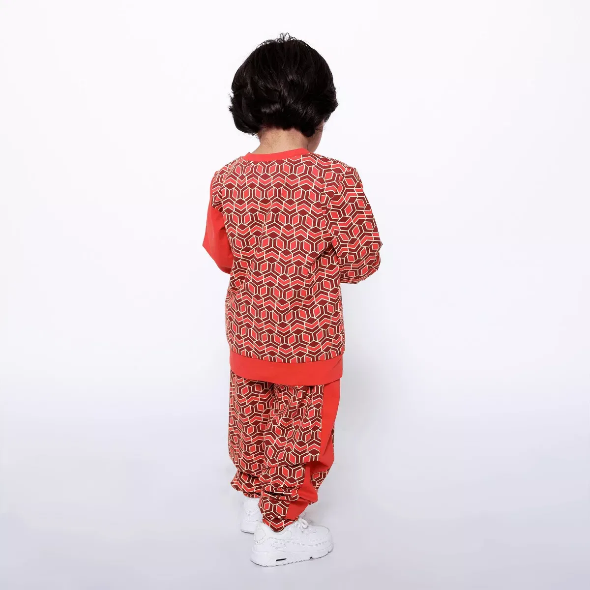 Детский комплект свитшота и джоггеров с дизайном Comodo Mixed Up Clothing, Red Multicolor — фото 4