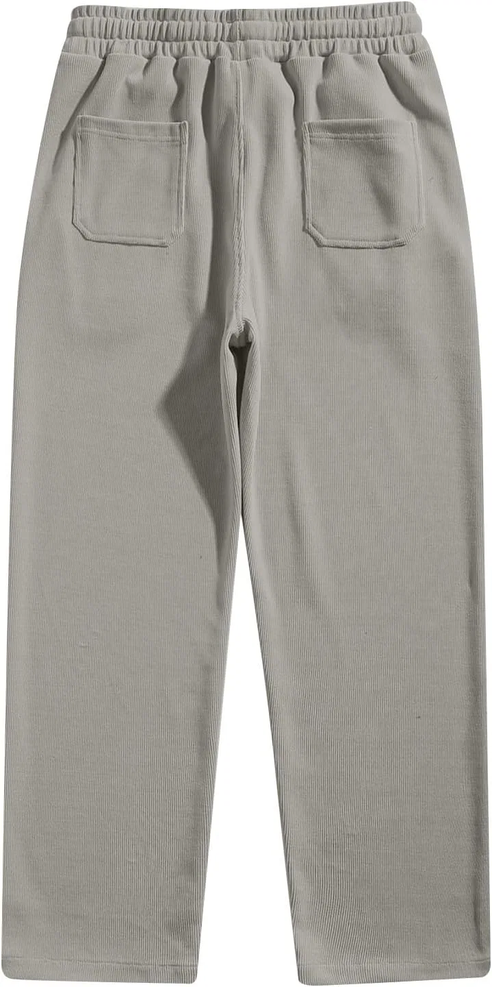 Мужские брюки свободного кроя, Corduroy Pants, светло-серый — фото 4