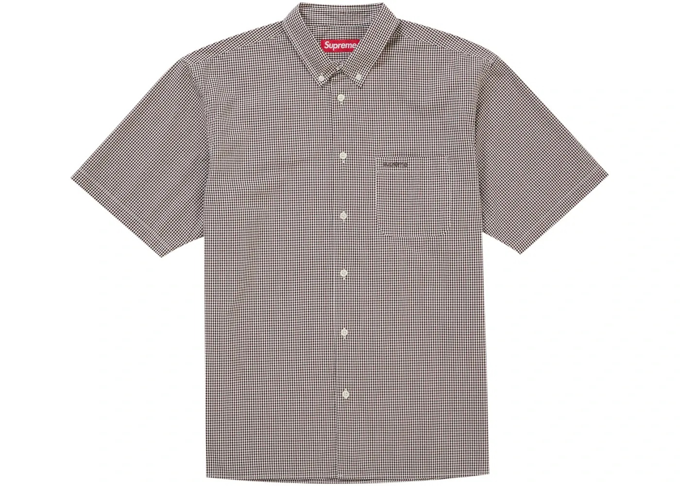 Мужская рубашка с коротким рукавом в клетку Supreme Shirt (SS26), Brown