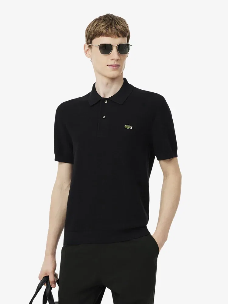 Футболка поло Lacoste, классическая, черный