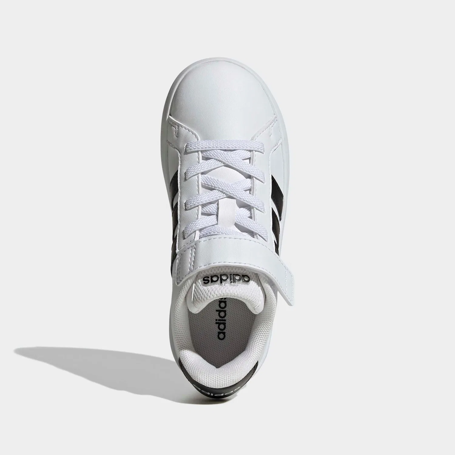 Детские спортивные кроссовки на шнуровке с верхним ремешком Adidas Sportswear, Cloud White/Core Black/Ftwr White — фото 4