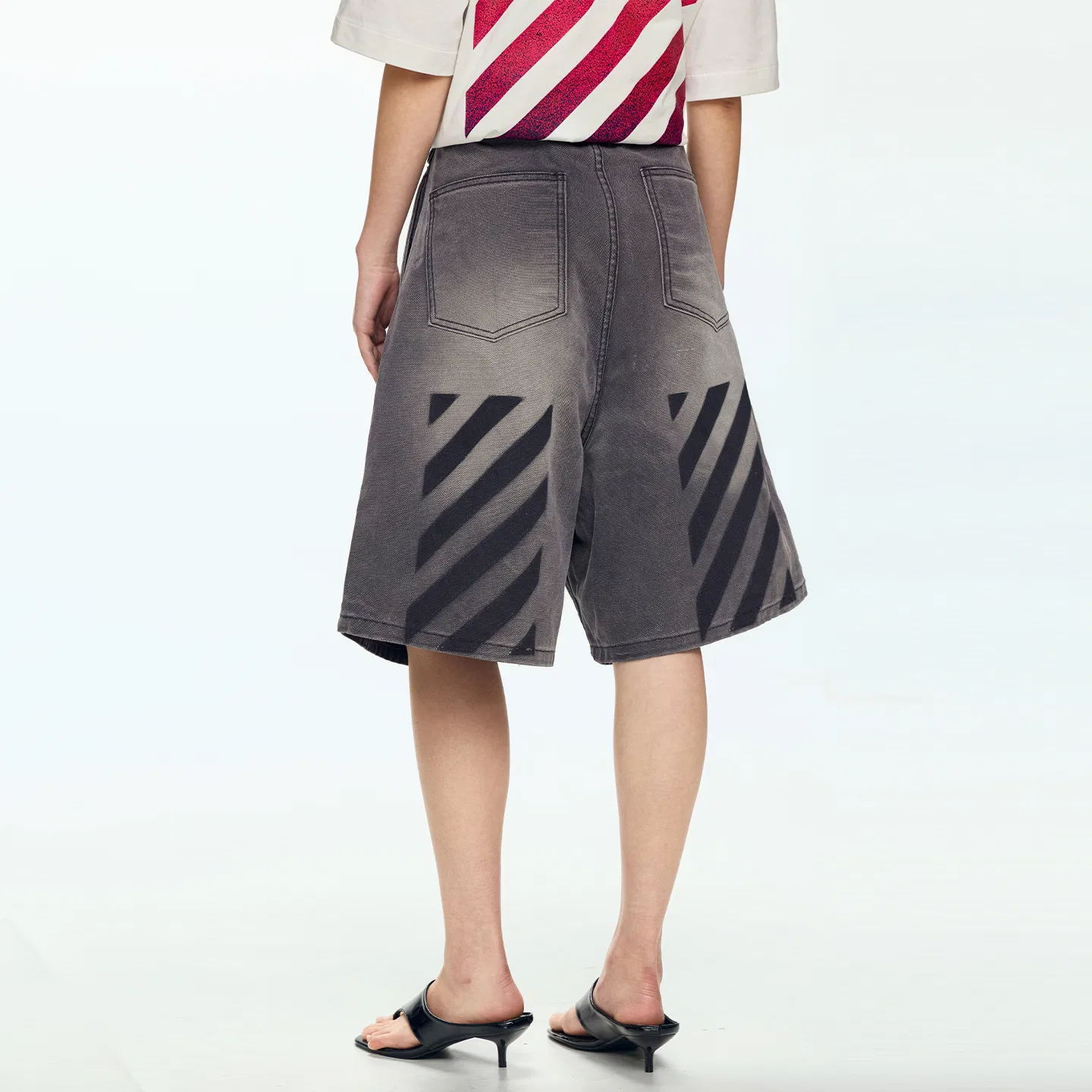 Детские джинсовые шорты OFF-WHITE, Purple — фото 4
