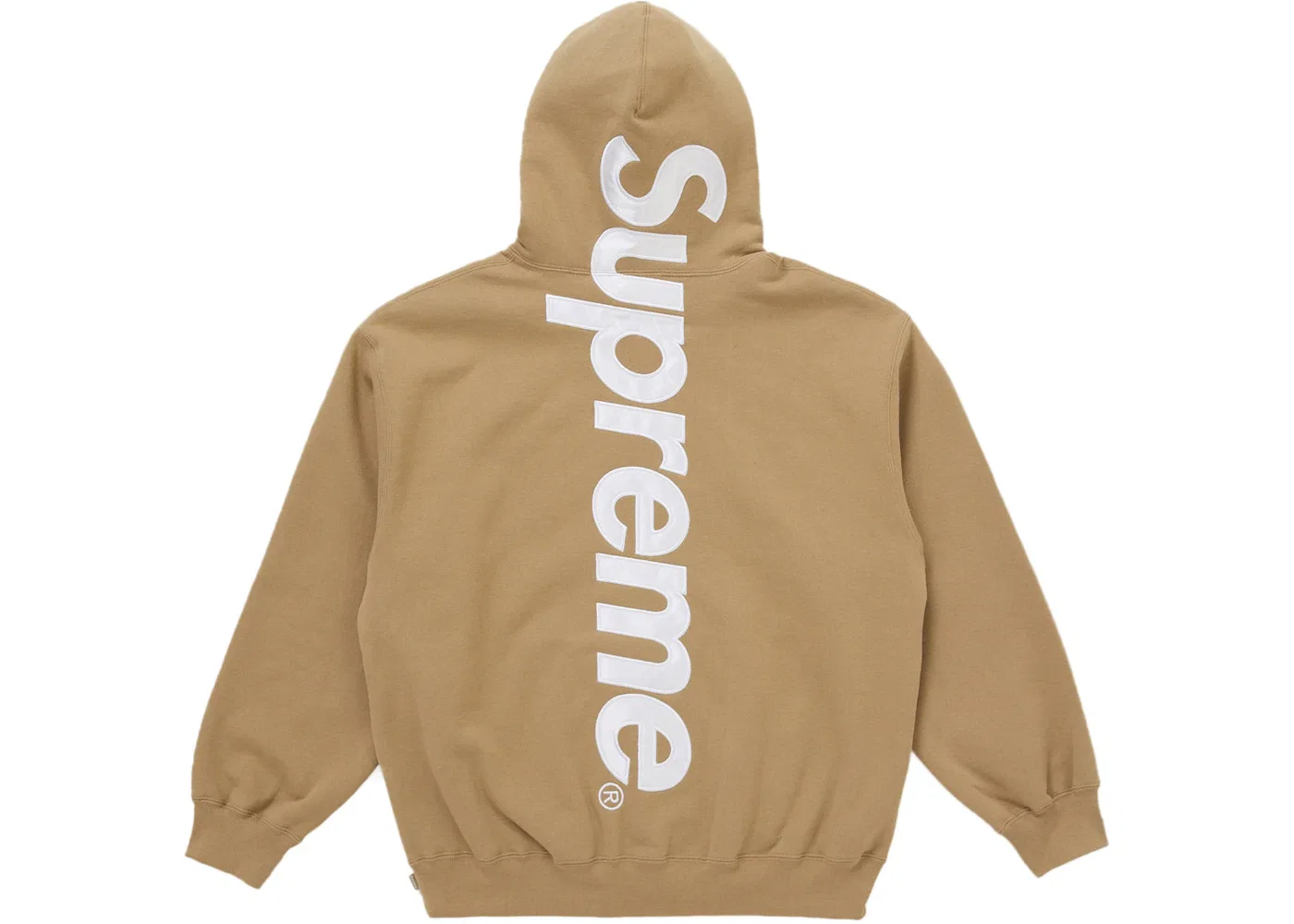 Мужская худи с сатиновой аппликацией Supreme Sweatshirt (FW25), Brown — фото 2