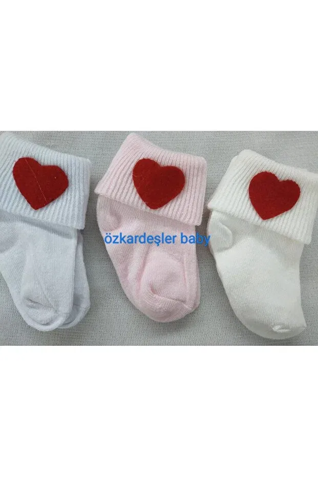 Детские носки с принтом Özkardeşler Baby, White Pink Cream
