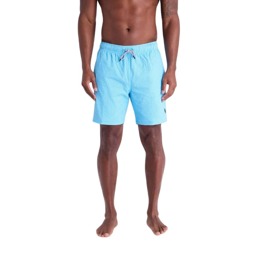 Мужские шорты для плавания U.S. Polo Assn. 7" Seersucker Stripe, бирюзовый