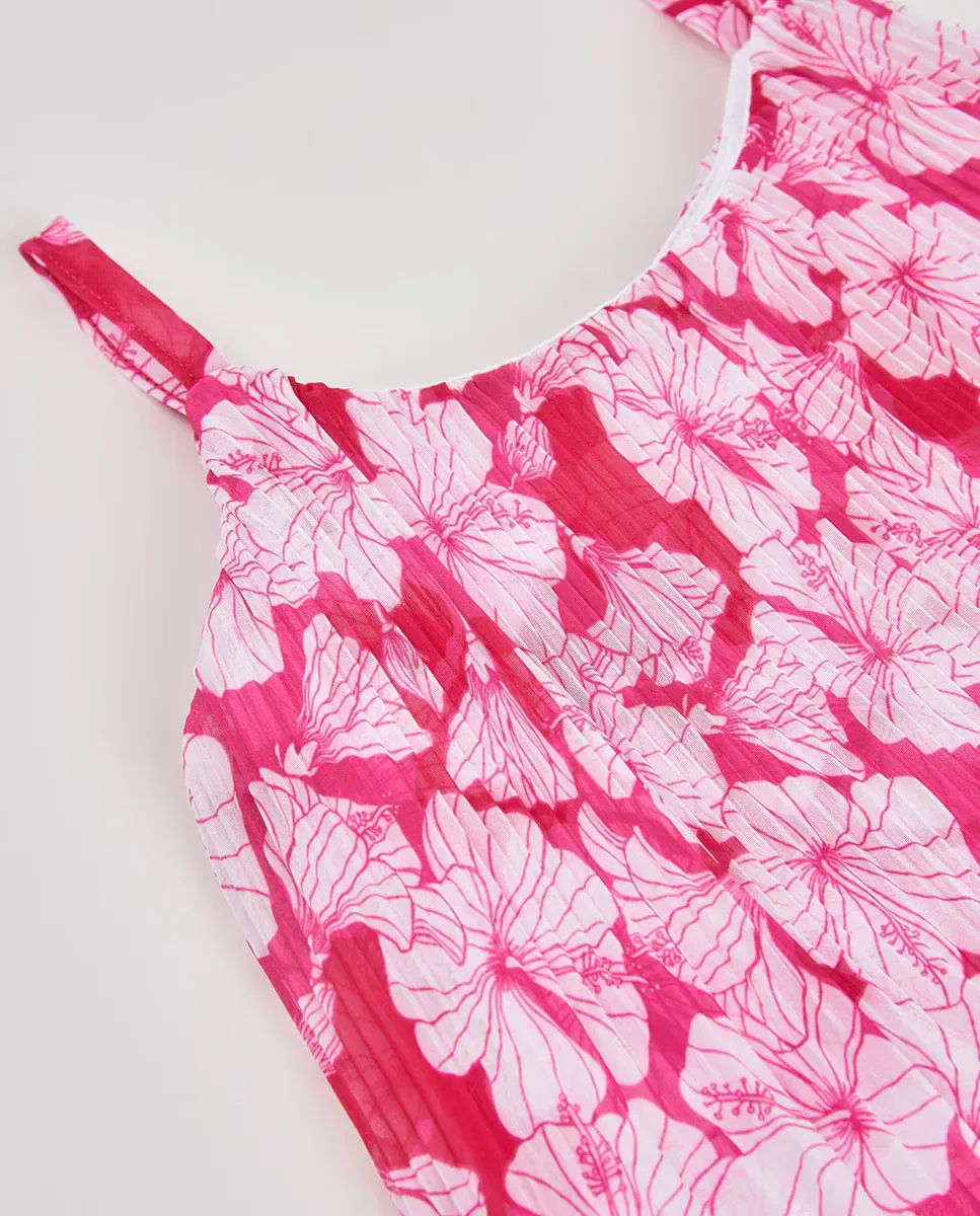 Детский комбинезон для девочек цветочный Mono gasa estampada Boboli, Rosa — фото 2