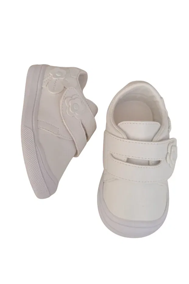 Детские туфли для девочек кожаные с принтом Daisy First Step Joy Colours, White