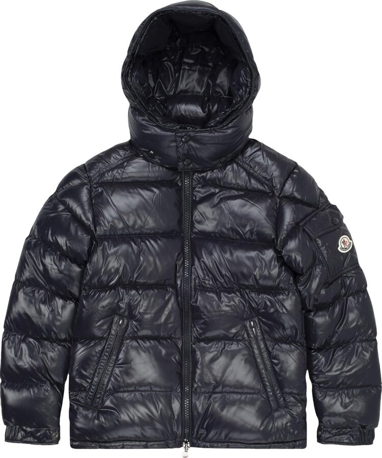 

Пуховик Moncler Maya Hooded Puffer Shiny Jacket 'Dark Blue', синий