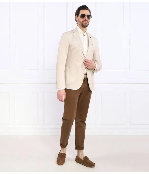 Мужской пиджак slim fit C-HANRY-J-232 BOSS, бежевый — фото 2