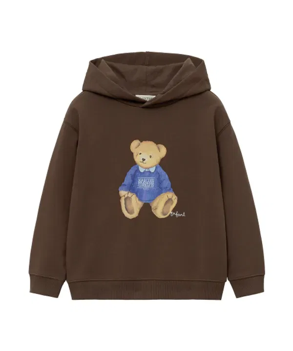 Худи с медведем, детская, Mariette Kids, коричневый