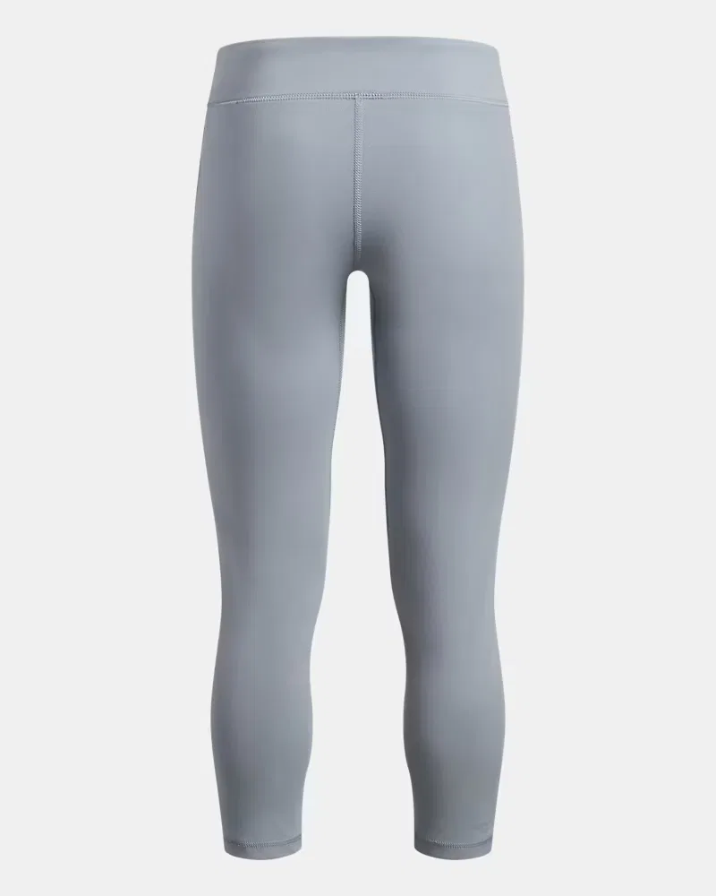 Леггинсы детские укороченные 51 см влагоотводящие UA Movement UnderArmour, Harbor Blue/Metallic Silver — фото 2