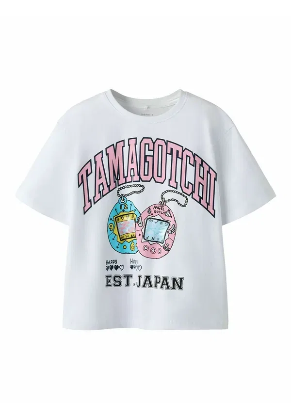 Футболка с принтом Tamagotchi Name It Bright White, белый